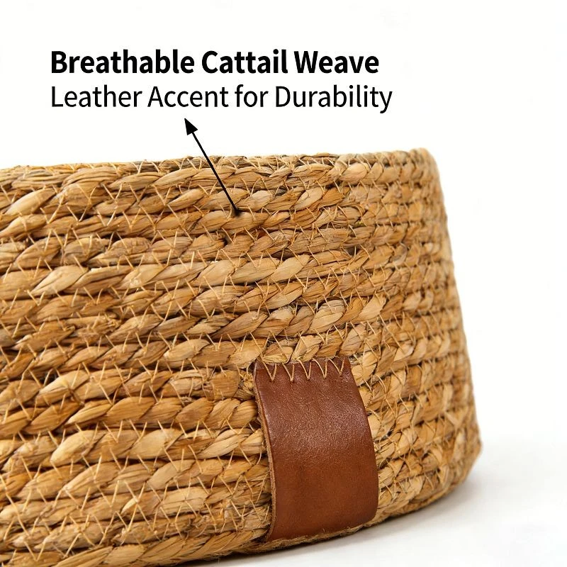 High-quality Hand-woven Cattail Cat Bed/pet Bed factory
