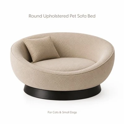 Round Upholstered Tsiaj Sofa txaj